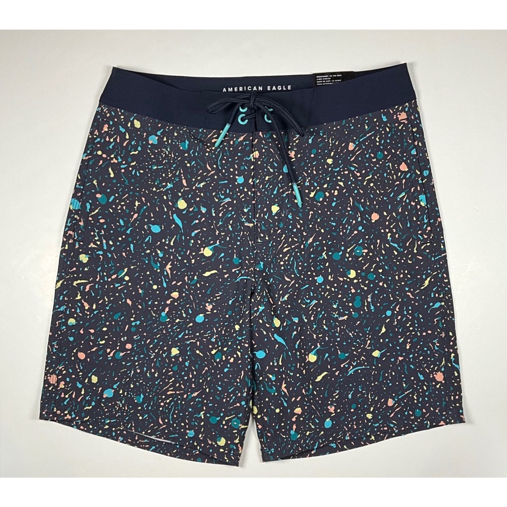 American Eagle Outfitters Blue Paint Splatter Print Boardshort Size XS